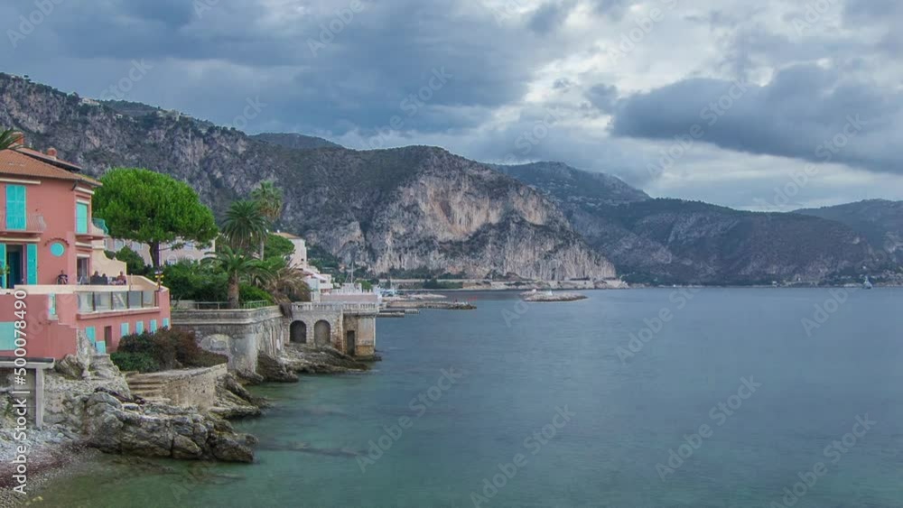 Sea view from famous villa Kerylos timelapse, Beaulieu-sur-Mer, French Riviera, France. Sea view from famous villa Kerylos timelapse, Beaulieu-sur-Mer, French Riviera, France.