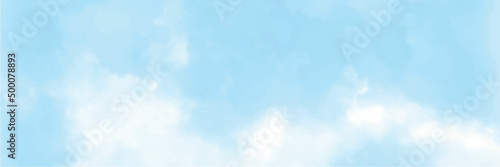 Creative smooth light sky blue watercolor background. Turquoise shades color wet effect hand drawn canvas.