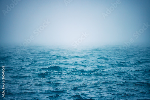 Fototapeta Naklejka Na Ścianę i Meble -  Sea ripple water with morning fog