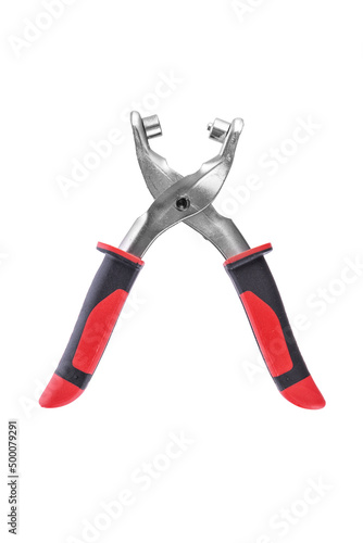Pliers for perforating and drilling isolated on white background