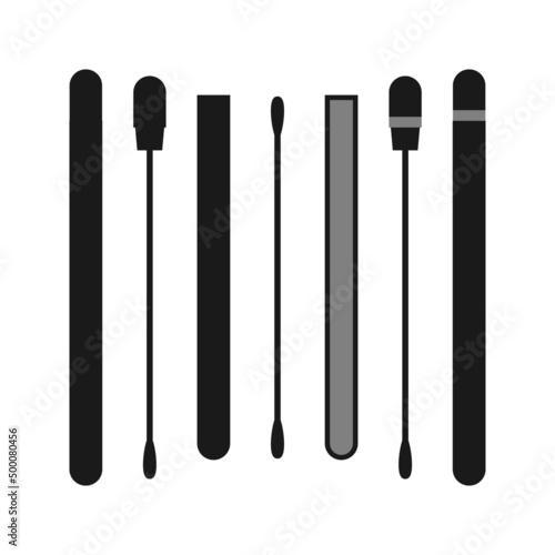 Medical Virus Detection Swab Test Icons