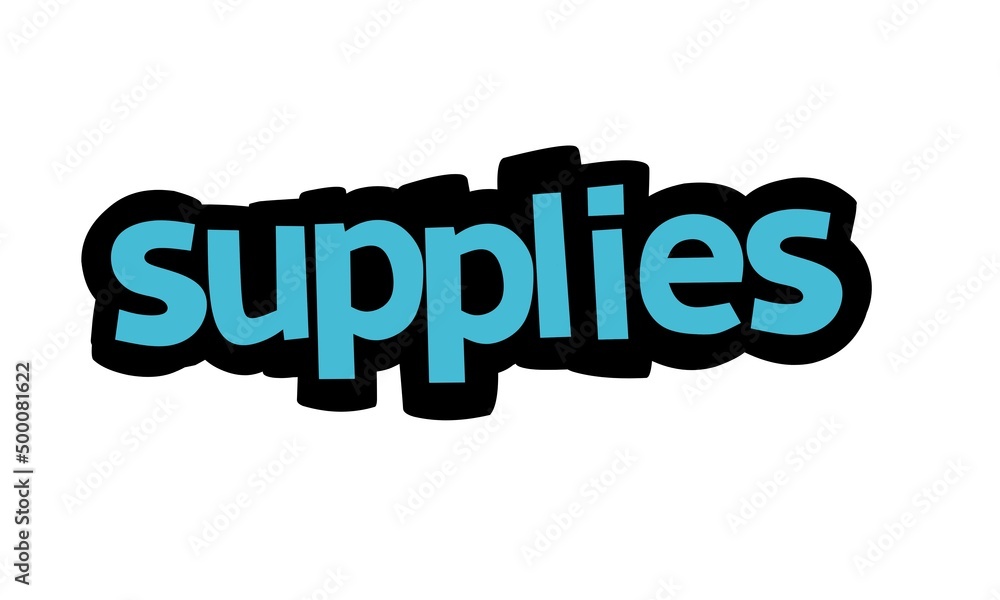 SUPPLIES writing graffiti design on white background SUPPLIES writing graffiti design on white background
