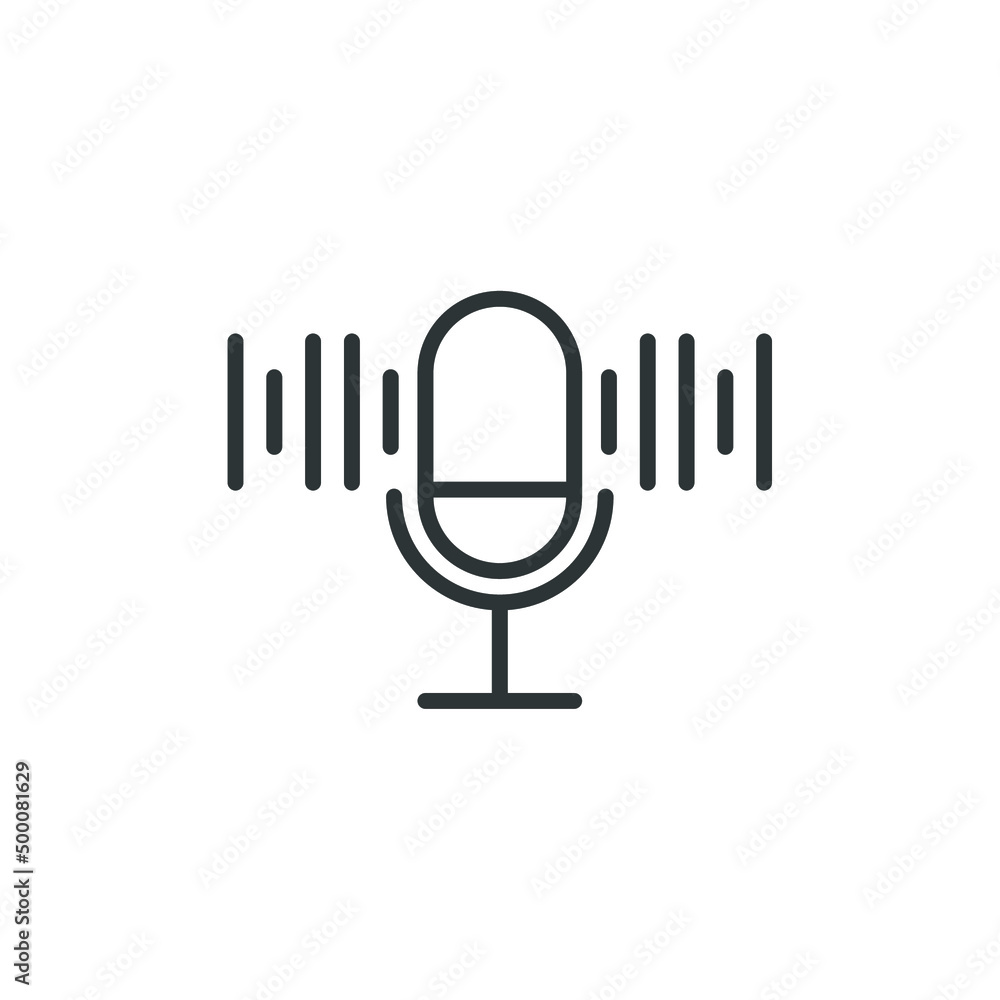 Vector sign of the podcast symbol is isolated on a white background. podcast icon color editable. Vector sign of the podcast symbol is isolated on a white background. podcast icon color editable.