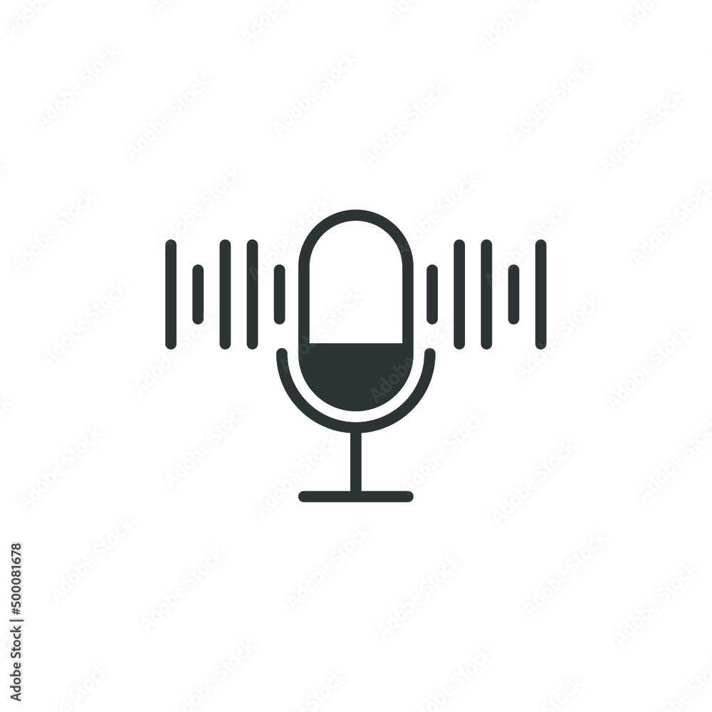 Vector sign of the podcast symbol is isolated on a white background. podcast icon color editable. Vector sign of the podcast symbol is isolated on a white background. podcast icon color editable.