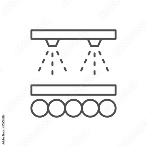 Rolled metal cooling line icon