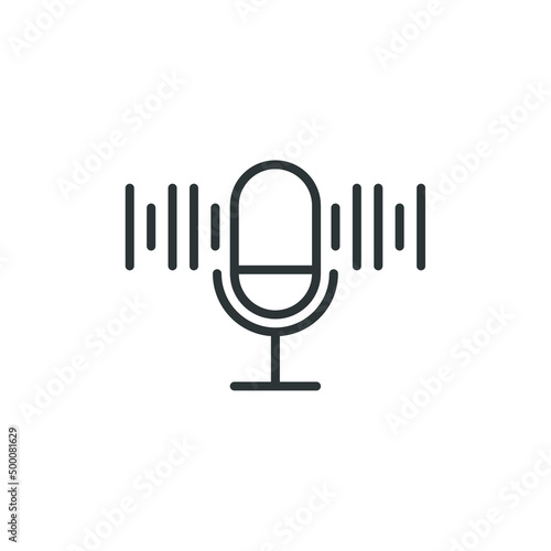Vector sign of the podcast symbol is isolated on a white background. podcast icon color editable.