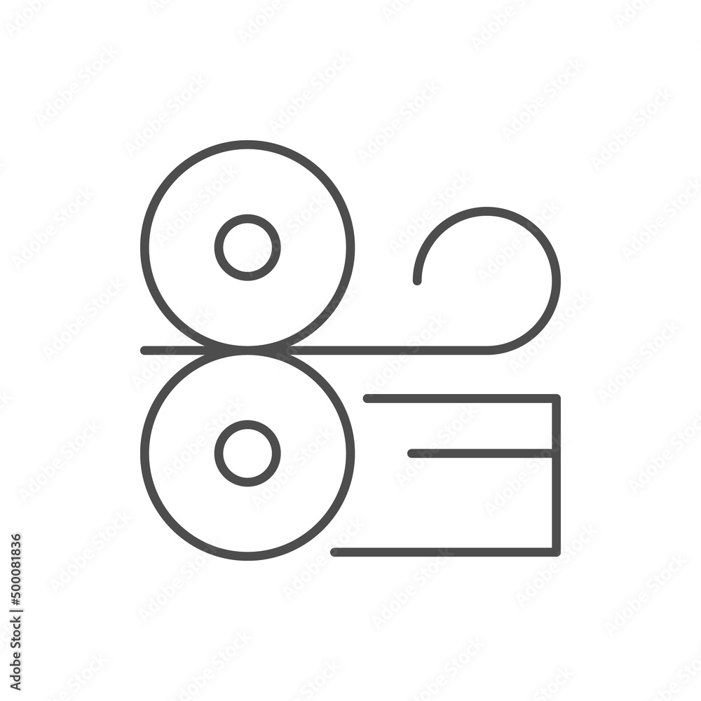 Metal rolling line outline icon Metal rolling line outline icon