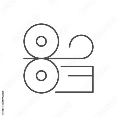 Metal rolling line outline icon