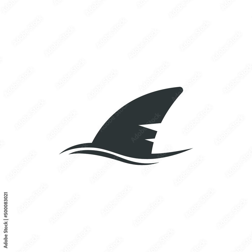 Fototapeta premium Vector sign of the shark fin symbol is isolated on a white background. shark fin icon color editable.