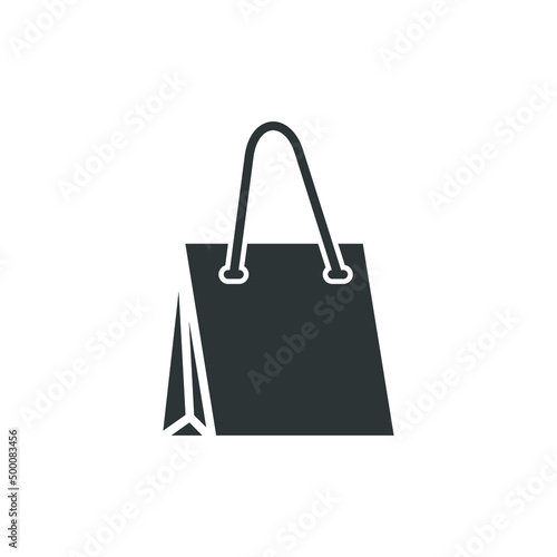 Vector sign of the shoping bag symbol is isolated on a white background. shoping bag icon color editable.