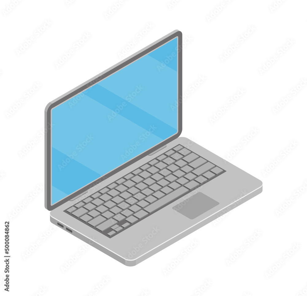 Vector isometric illustration, 3d icon of laptop, computer Vector isometric illustration, 3d icon of laptop, computer