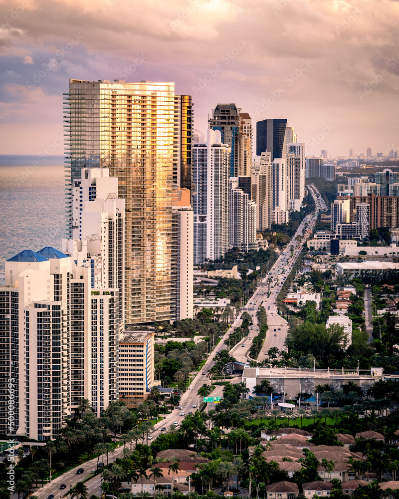Obraz premium sea, Miami, Fort Lauderdale, aerial, blue, green, ocean