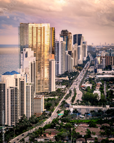 Wallpaper Mural sea, Miami, Fort Lauderdale, aerial, blue, green, ocean Torontodigital.ca