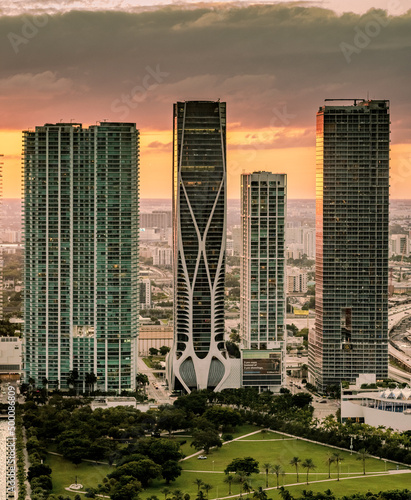 Wallpaper Mural sea, Miami, Fort Lauderdale, aerial, blue, green, ocean Torontodigital.ca