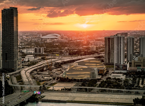 Wallpaper Mural sea, Miami, Fort Lauderdale, aerial, blue, green, ocean Torontodigital.ca