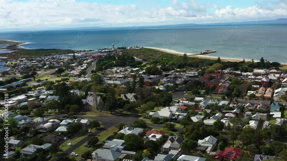 AERIAL Queenscliff Seared Ferries Port And Historical Township AERIAL Queenscliff Seared Ferries Port And Historical Township