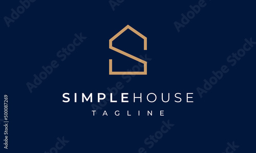 Simple Luxury House Letter S Logo for Real Estate