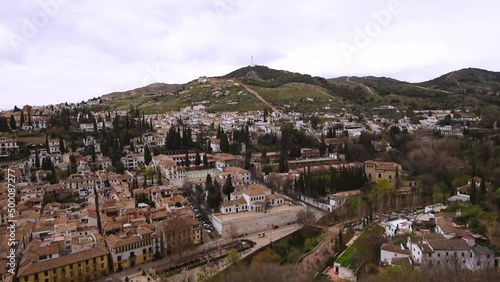 Skyline of Granada, Spain. View from Alhambra. San pedro district