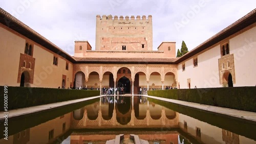 Alhambra Palace reflecting in a pond