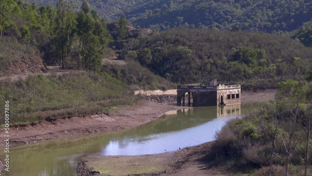 old villa floods in the water basin of the silves natural park close up view old villa floods in the water basin of the silves natural park close up view