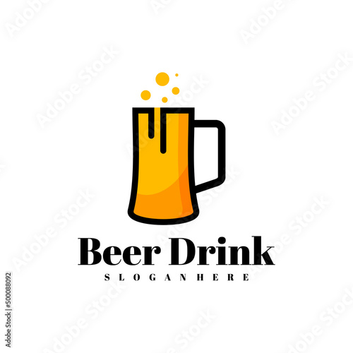 Beer drink logo design vector, Creative Beer drink logo design Template Illustration