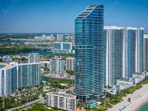 Wallpaper Mural sea, Miami, Fort Lauderdale, aerial, blue, green, ocean Torontodigital.ca