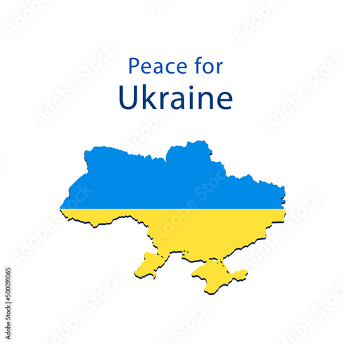 Peace in Ukraine. Map of Ukraine. Vector graphics