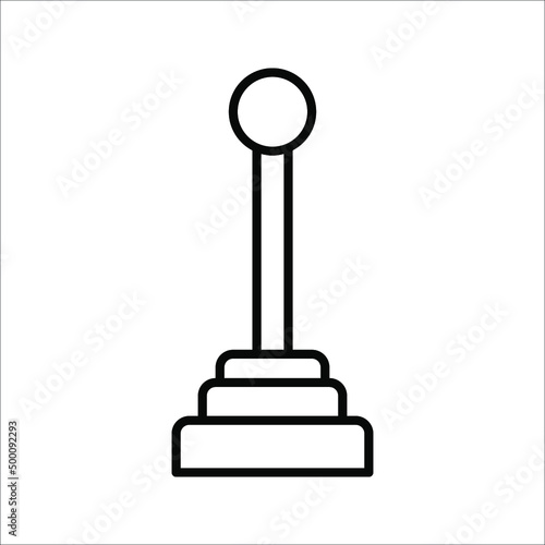 Gear shift line icon, outline vector sign, vector illustration isolated on white background