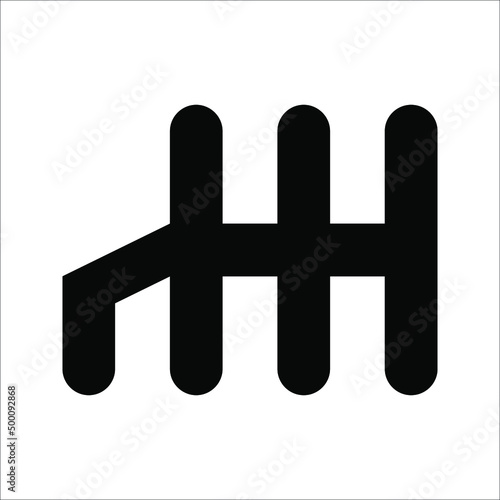 Gear shift line icon, outline vector sign, vector illustration isolated on white background
