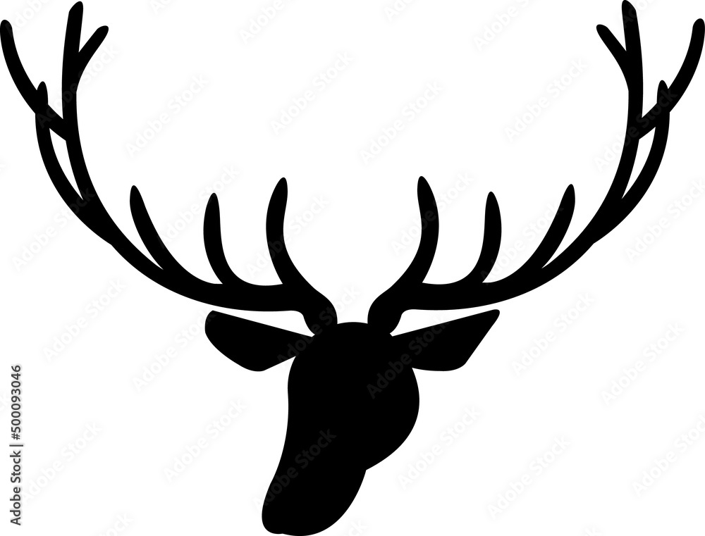 Deer Head Silhouettes Deer Head SVG EPS PNG Stock Vector | Adobe Stock