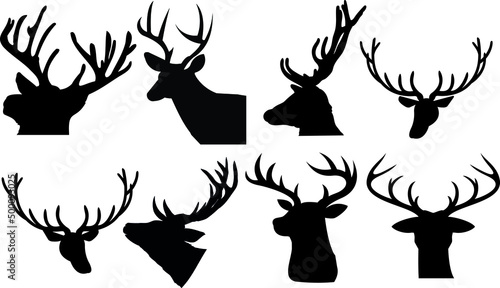 Tableau sur toile Deer Head Silhouettes Deer Head SVG EPS PNG