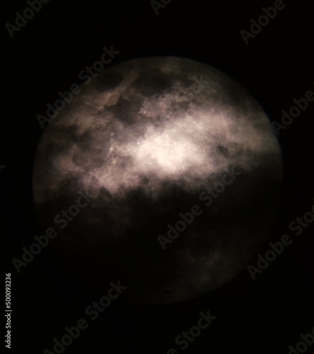 Clouded Pink Moon in April 2022