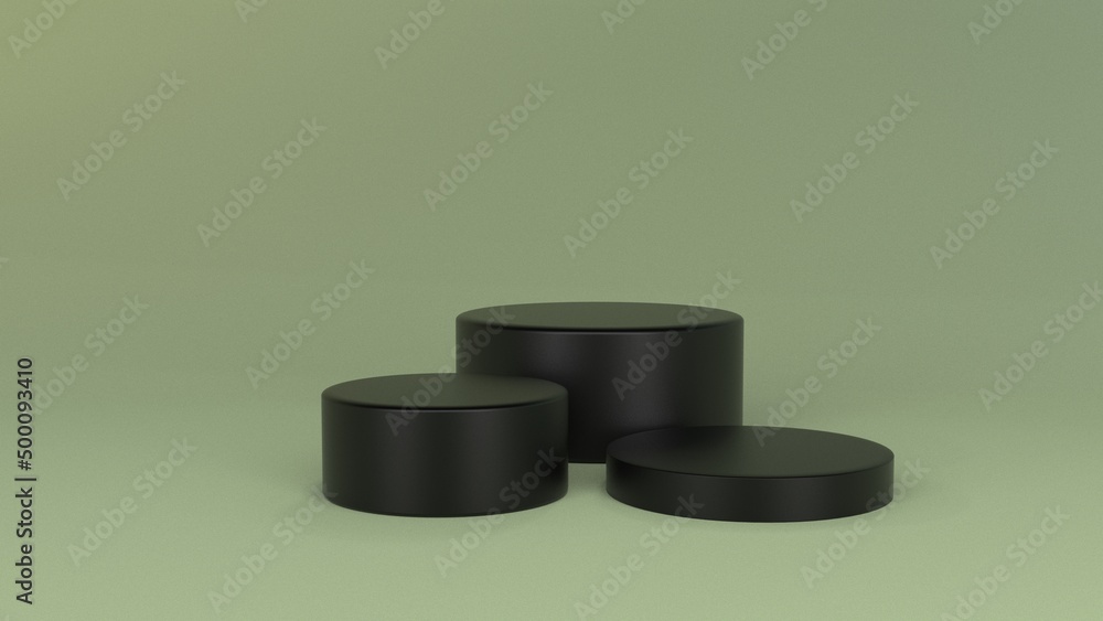 Black podium product display stand minimal metal podium showcase green background Black podium product display stand minimal metal podium showcase green background