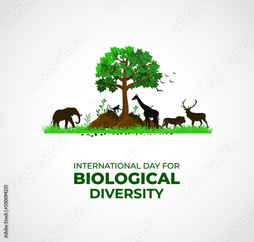 International Day for Biological Diversity. Template for background, banner, card, poster. vector illustration.