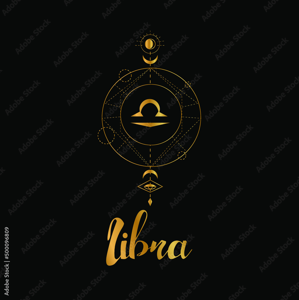 The illustration - zodiac sign in the black and gold color.
The illustration - zodiac sign in the black and gold color.