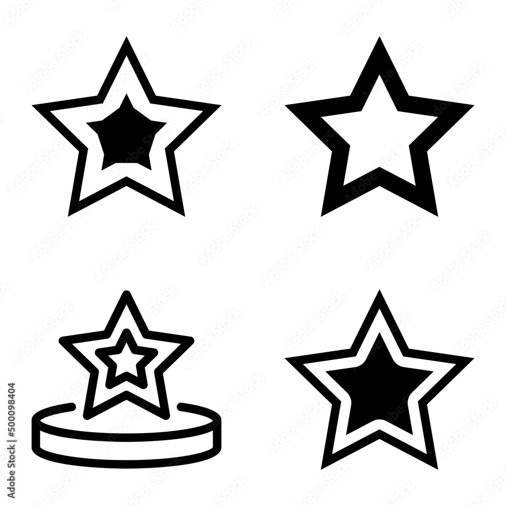 Stars Flat Icon Set Isolated On White Background Stars Flat Icon Set Isolated On White Background