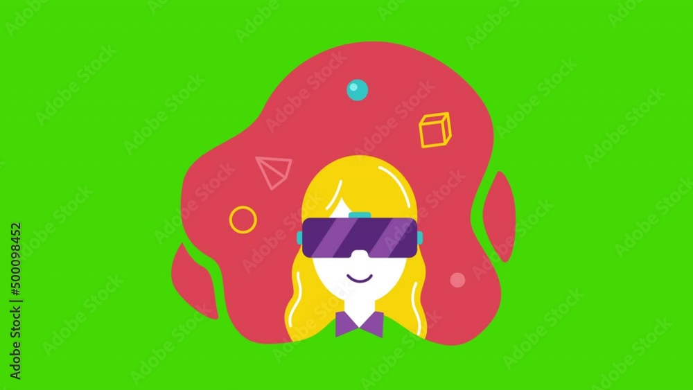 4k video of cartoon girl character in glasses. 4k video of cartoon girl character in glasses.