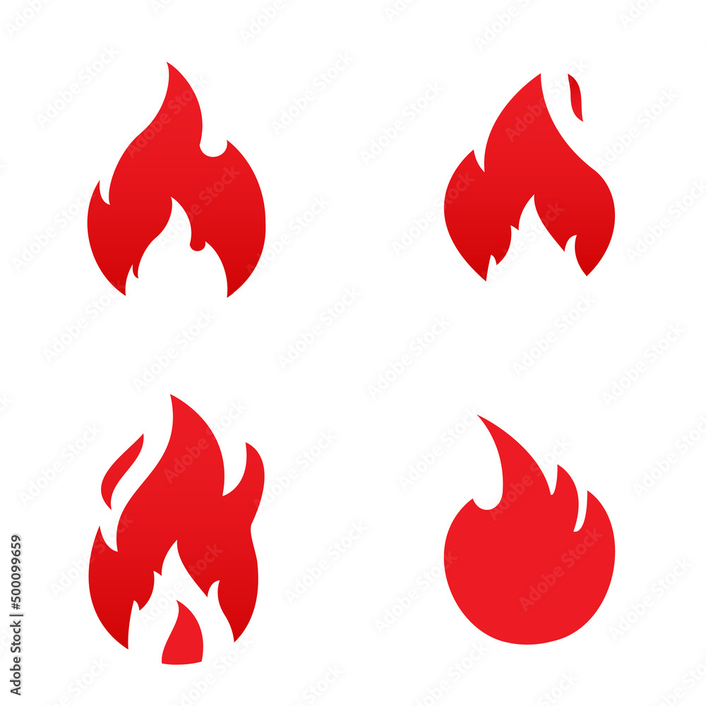 Set of fire and flame logos vector template