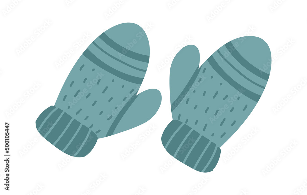 Cute kid gloves. Woolen mitten. Vector illustration. Cute kid gloves. Woolen mitten. Vector illustration.