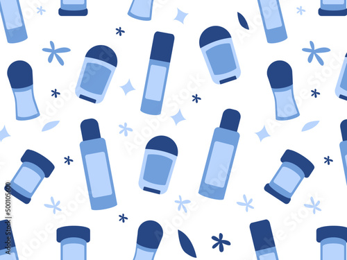 Seamless pattern of deodorants. Protection against sweat.