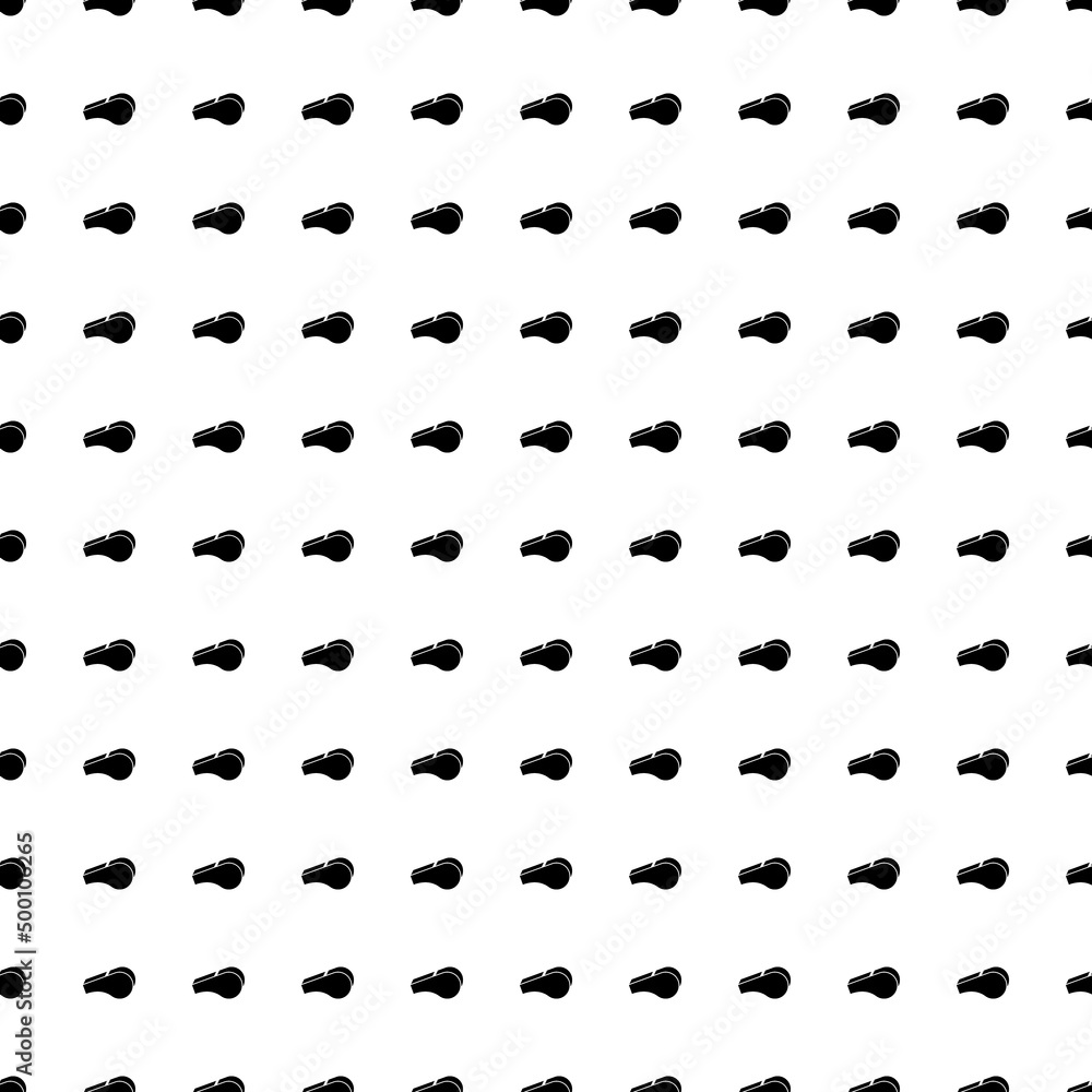 Square seamless background pattern from black sports whistle symbols. The pattern is evenly filled. Vector illustration on white background