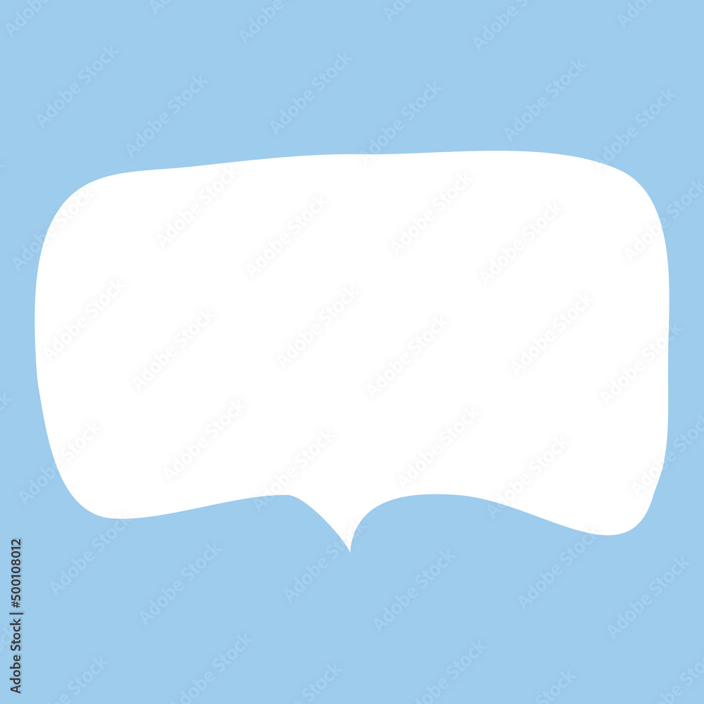 White speech bubble. Thinking balloon talks bubbling chat comment cloud comic retro shouting voice shapes isolated on blue White speech bubble. Thinking balloon talks bubbling chat comment cloud comic retro shouting voice shapes isolated on blue
