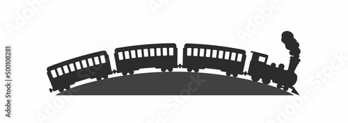 Train Silhouette. Vintage Vector Template Design.