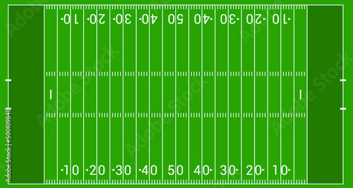 Diagram of a modern American football field. top view of american football field vector illustration