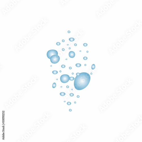 bubbles of fizzy water drink  vector isolated on white background. Doodle style