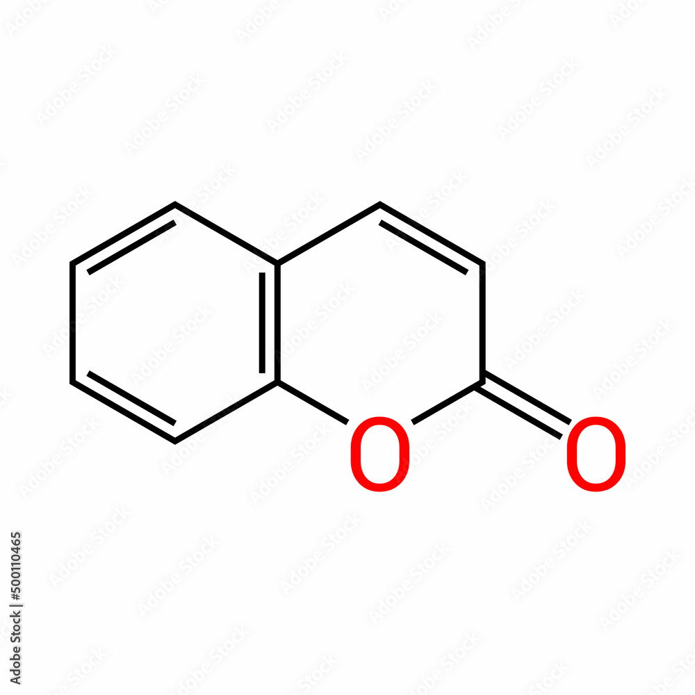 chemical structure of Coumarin (C9H6O2) chemical structure of Coumarin (C9H6O2)