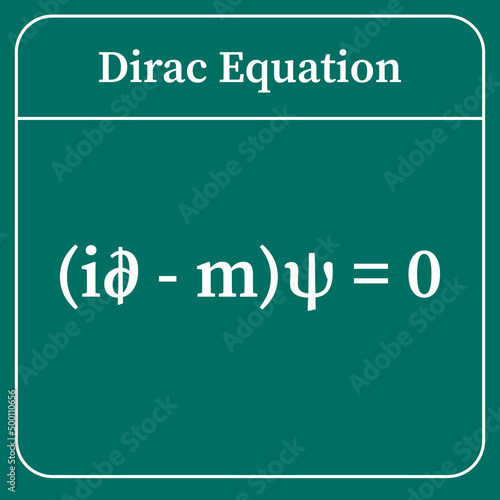 dirac equation on green background