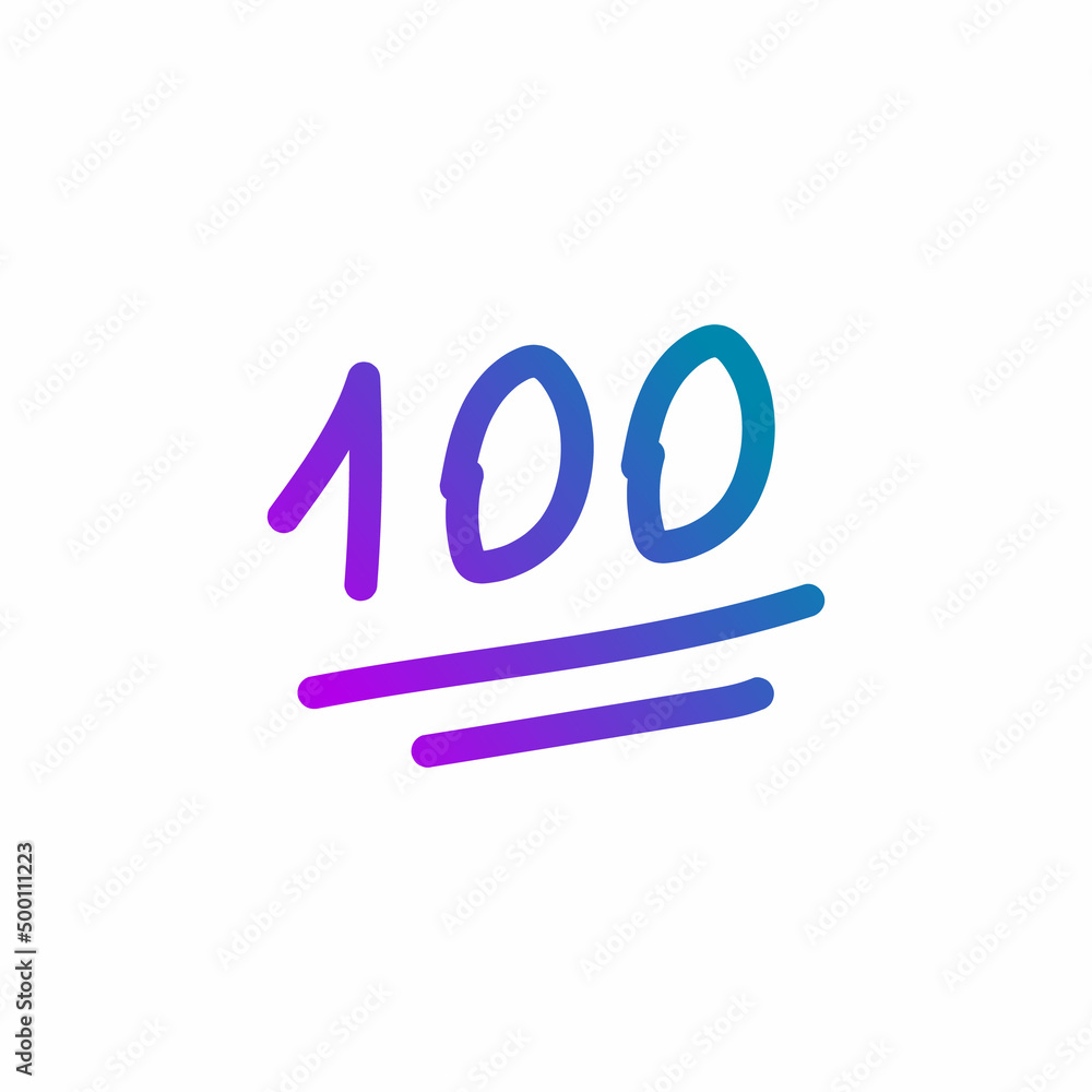 blue hundred points emoji icon vector illustration blue hundred points emoji icon vector illustration