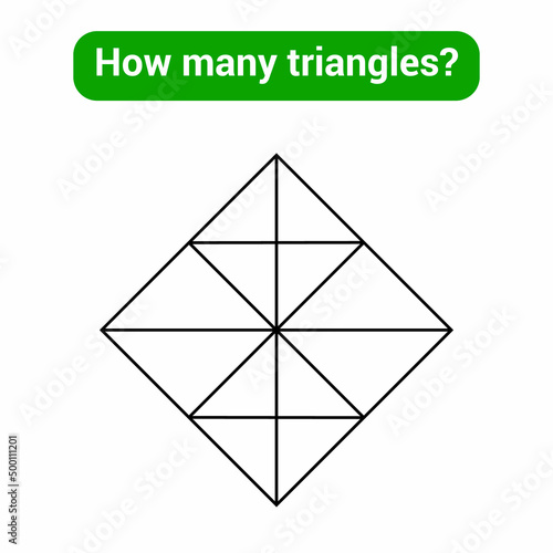 Photography How many triangles? Mathematics education game.