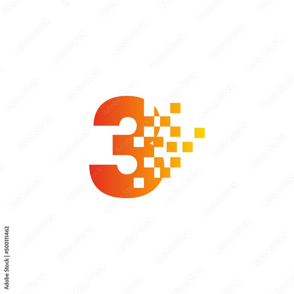 Colorful number 3 sign fast pixel dot logo. Number three pixel art. Integrative pixel movement. Creative messy technology icon. Modern icon creative ports. Colorful number 3 sign fast pixel dot logo. Number three pixel art. Integrative pixel movement. Creative messy technology icon. Modern icon creative ports.